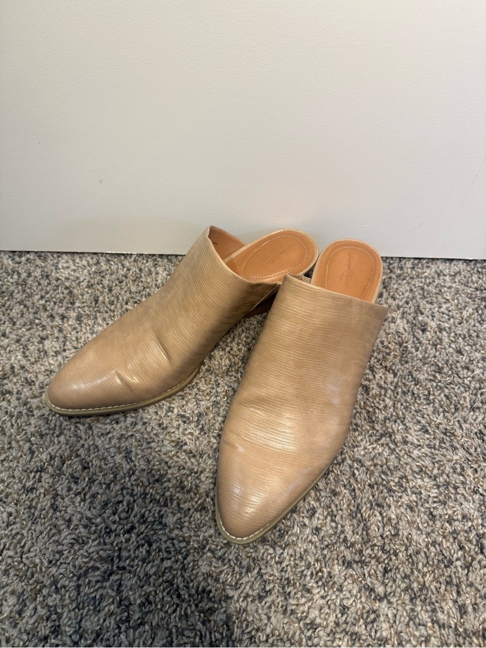Universal Thread Tan Pointed Mule Slides